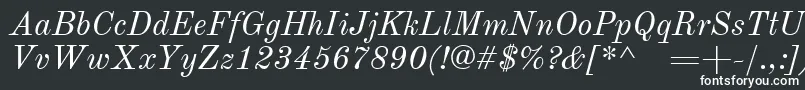 フォントOldstandardItalic – 黒い背景に白い文字