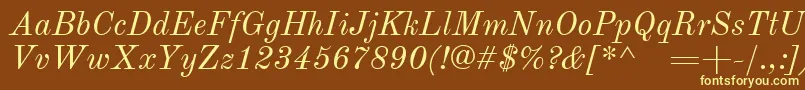 OldstandardItalic Font – Yellow Fonts on Brown Background