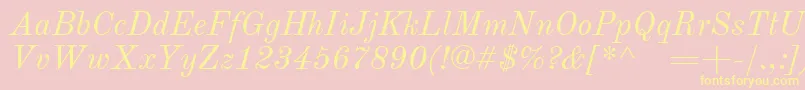 OldstandardItalic Font – Yellow Fonts on Pink Background