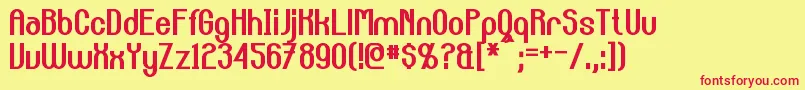 CarltonBold Font – Red Fonts on Yellow Background