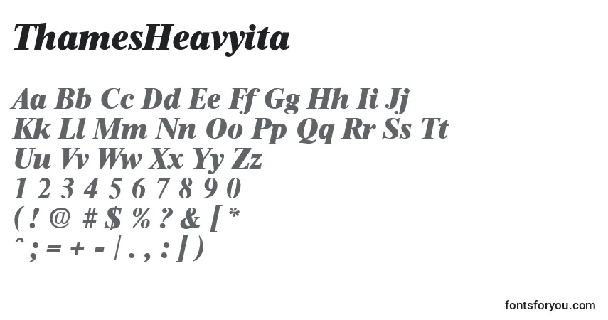 Police ThamesHeavyita - Alphabet, Chiffres, Caractères Spéciaux