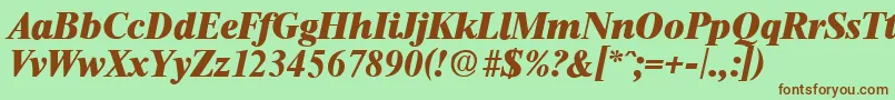 ThamesHeavyita Font – Brown Fonts on Green Background