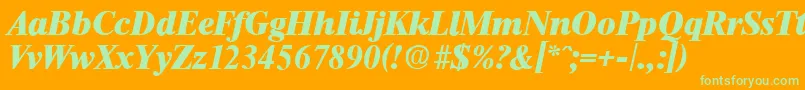 ThamesHeavyita Font – Green Fonts on Orange Background