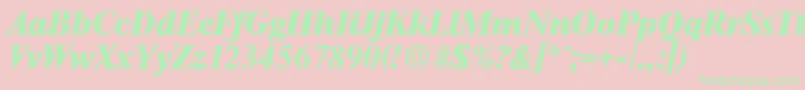 ThamesHeavyita Font – Green Fonts on Pink Background