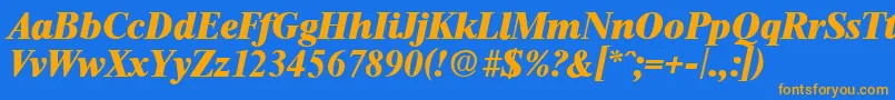 ThamesHeavyita Font – Orange Fonts on Blue Background
