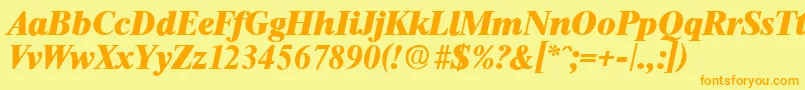 ThamesHeavyita-Schriftart – Orangefarbene Schriften auf gelbem Hintergrund