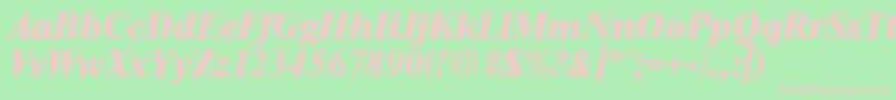 ThamesHeavyita Font – Pink Fonts on Green Background