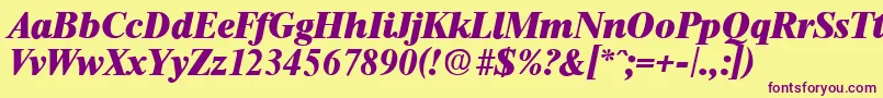 ThamesHeavyita Font – Purple Fonts on Yellow Background