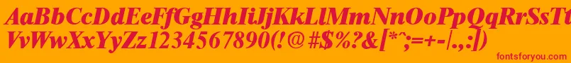 ThamesHeavyita Font – Red Fonts on Orange Background