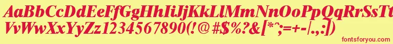 ThamesHeavyita Font – Red Fonts on Yellow Background