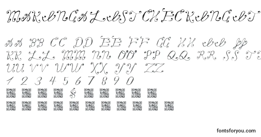Schriftart MakingAListCheckingItTwice (111994) – Alphabet, Zahlen, spezielle Symbole