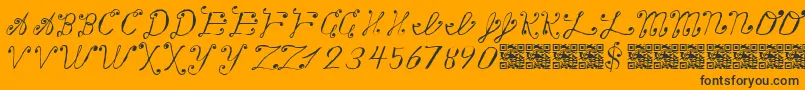 MakingAListCheckingItTwice-Schriftart – Schwarze Schriften auf orangefarbenem Hintergrund