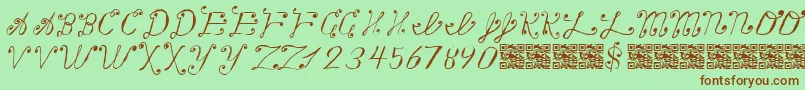 MakingAListCheckingItTwice Font – Brown Fonts on Green Background