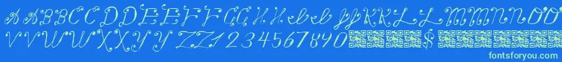 MakingAListCheckingItTwice Font – Green Fonts on Blue Background