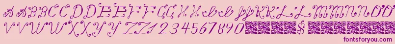 MakingAListCheckingItTwice-Schriftart – Violette Schriften auf rosa Hintergrund