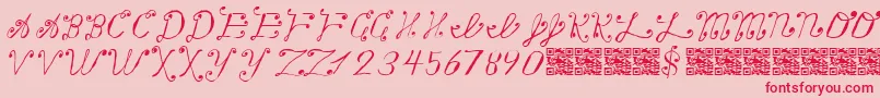 MakingAListCheckingItTwice-Schriftart – Rote Schriften auf rosa Hintergrund