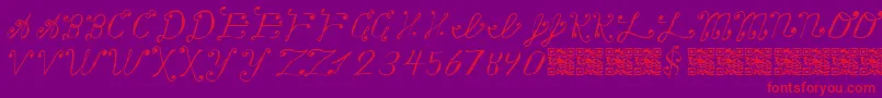 MakingAListCheckingItTwice Font – Red Fonts on Purple Background