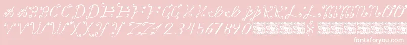 MakingAListCheckingItTwice-Schriftart – Weiße Schriften auf rosa Hintergrund