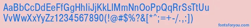 PragmaticaCondensed Font – Blue Fonts on Pink Background