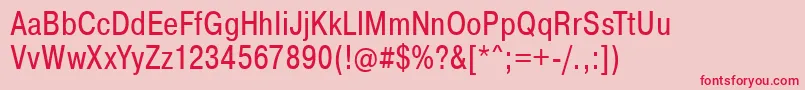 PragmaticaCondensed Font – Red Fonts on Pink Background