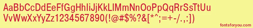 PragmaticaCondensed Font – Red Fonts on Yellow Background