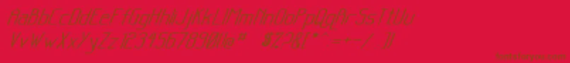 SanityWideItalic Font – Brown Fonts on Red Background