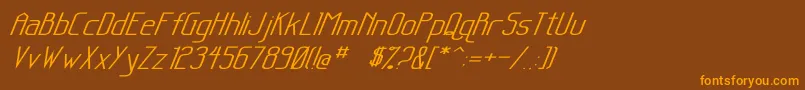 SanityWideItalic Font – Orange Fonts on Brown Background