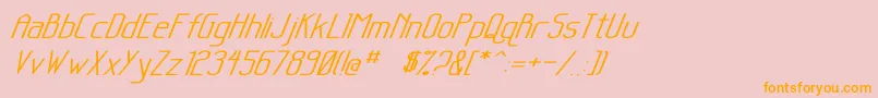 SanityWideItalic-Schriftart – Orangefarbene Schriften auf rosa Hintergrund