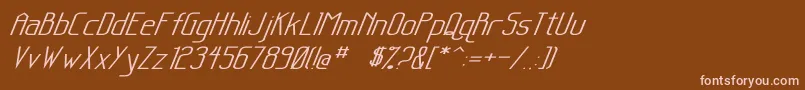 フォントSanityWideItalic – 茶色の背景にピンクのフォント