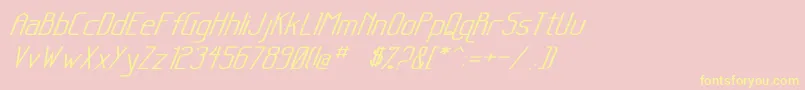 Шрифт SanityWideItalic – жёлтые шрифты на розовом фоне