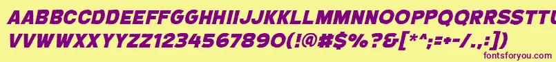 CryptcreepbbHeavyital Font – Purple Fonts on Yellow Background