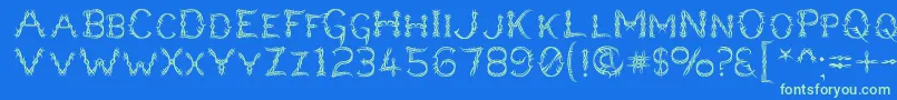 LupusBlight Font – Green Fonts on Blue Background