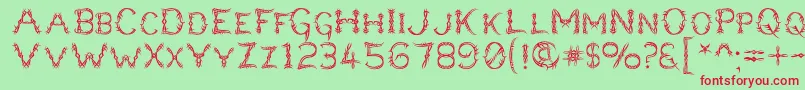 LupusBlight Font – Red Fonts on Green Background