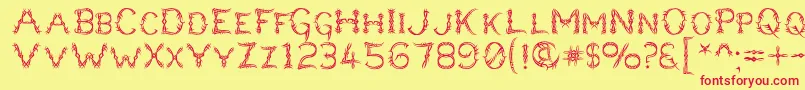 LupusBlight Font – Red Fonts on Yellow Background