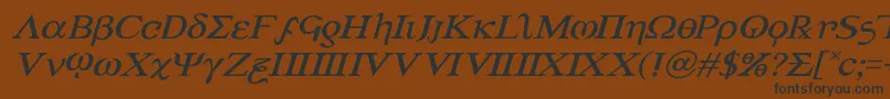 Achilles3expandital-Schriftart – Schwarze Schriften auf braunem Hintergrund