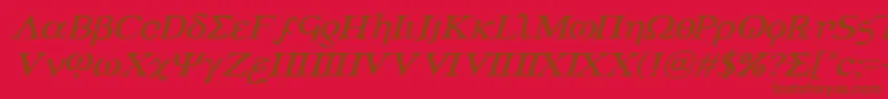 Achilles3expandital Font – Brown Fonts on Red Background