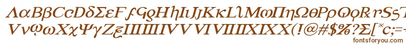 Шрифт Achilles3expandital – коричневые шрифты на белом фоне