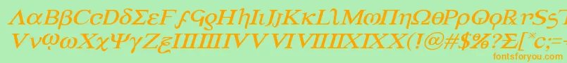 More about Achilles3expandital Font Achilles3expandital Font – Orange Fonts on Green Background