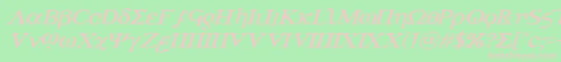 Achilles3expandital-fontti – vaaleanpunaiset fontit vihreällä taustalla