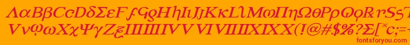 Achilles3expandital Font – Red Fonts on Orange Background