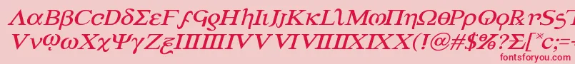 Achilles3expandital Font – Red Fonts on Pink Background