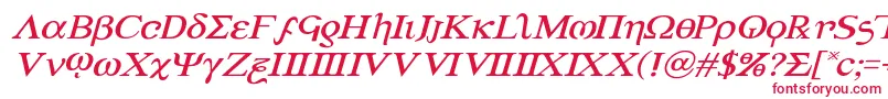 Achilles3expandital Font – Red Fonts on White Background