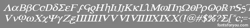 フォントAchilles3expandital – 灰色の背景に白い文字