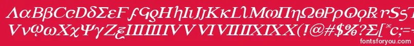 Achilles3expandital-fontti – valkoiset fontit punaisella taustalla