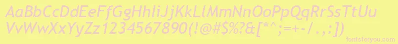 Fonte TrebuchetMsРљСѓСЂСЃРёРІ – fontes rosa em um fundo amarelo