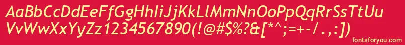 TrebuchetMsРљСѓСЂСЃРёРІ Font – Yellow Fonts on Red Background