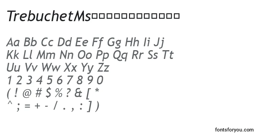characters of trebuchetmsкурсив font, letter of trebuchetmsкурсив font, alphabet of  trebuchetmsкурсив font