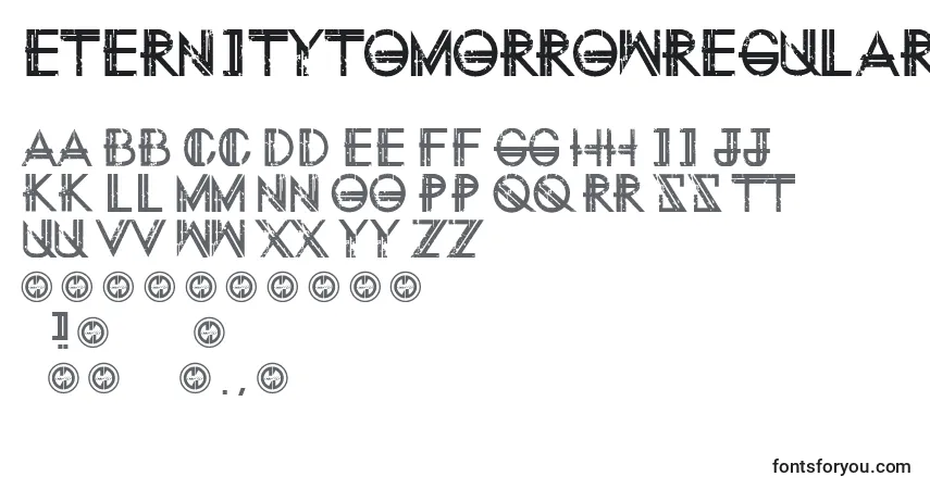 characters of eternitytomorrowregular font, letter of eternitytomorrowregular font, alphabet of  eternitytomorrowregular font