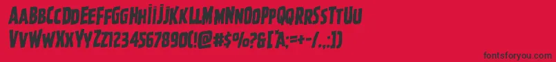 フォントGhoulishintentrotal – 赤い背景に黒い文字