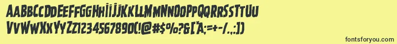Ghoulishintentrotal Font – Black Fonts on Yellow Background